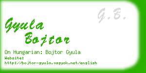 gyula bojtor business card
